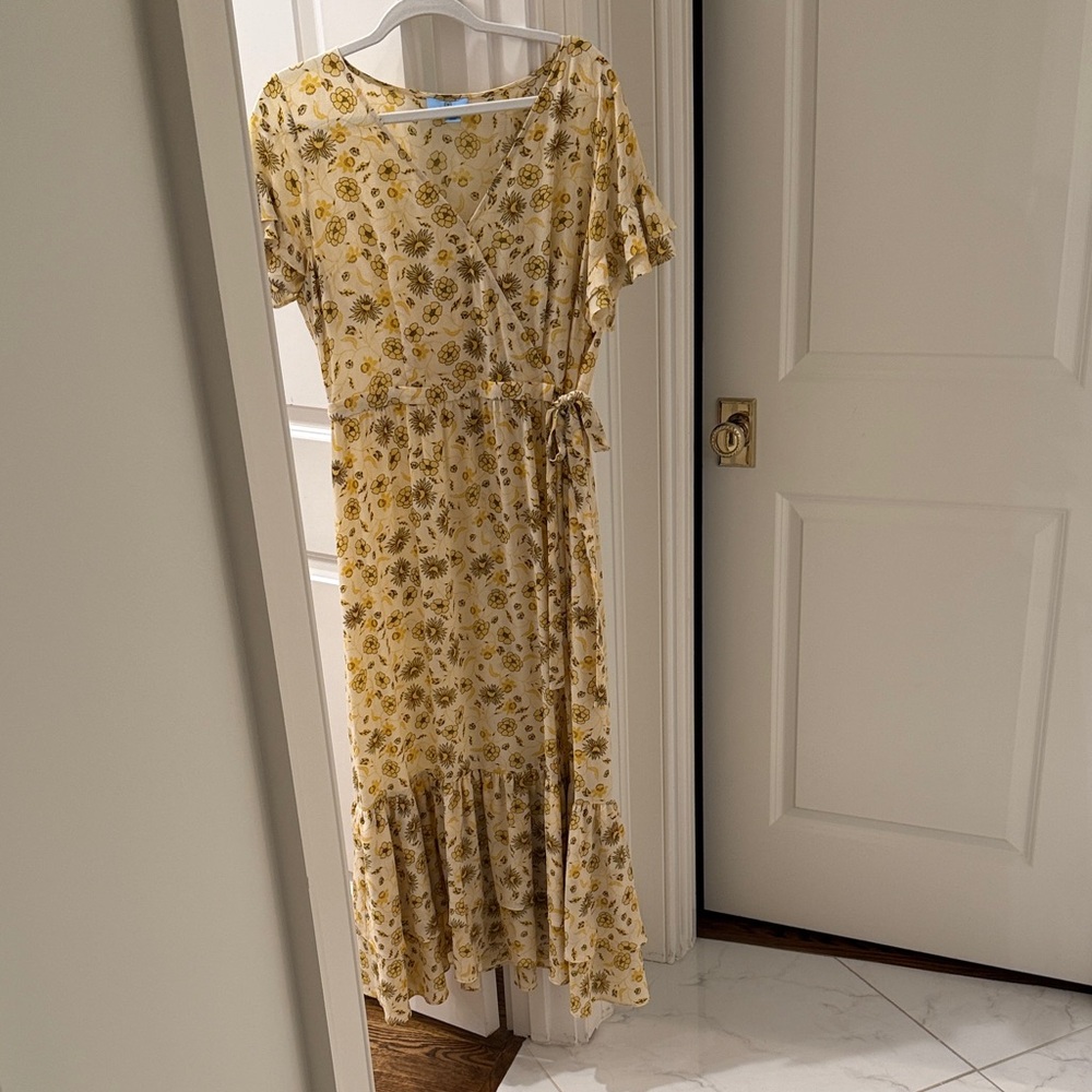 CeCe Yellow Floral Maxi Dress